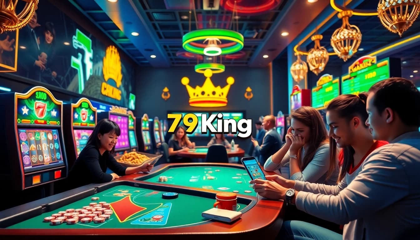79king online betting platform with vibrant games and happy players