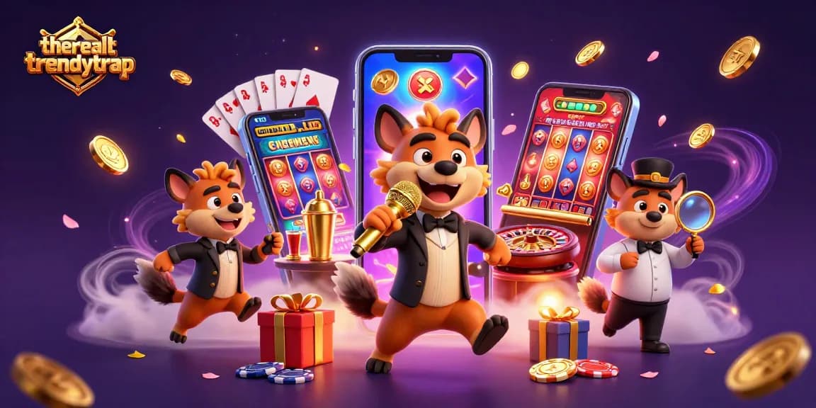 therealtrendytrap menghadirkan keseruan permainan slot online dengan hyena lucu yang bercanda di klub kasino.