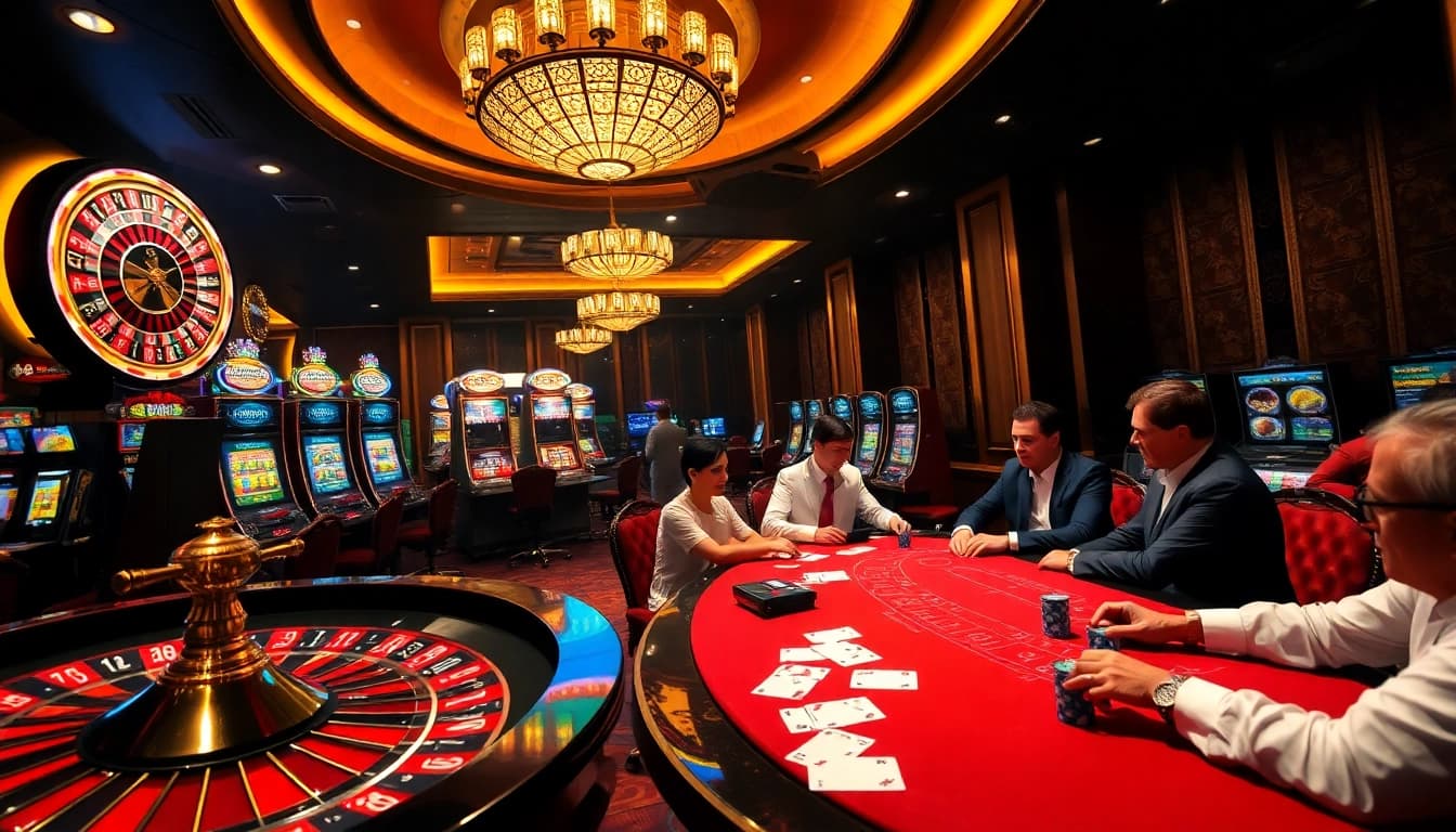 Players engaging at a poker table while enjoying the vibrant atmosphere of 88i casino.