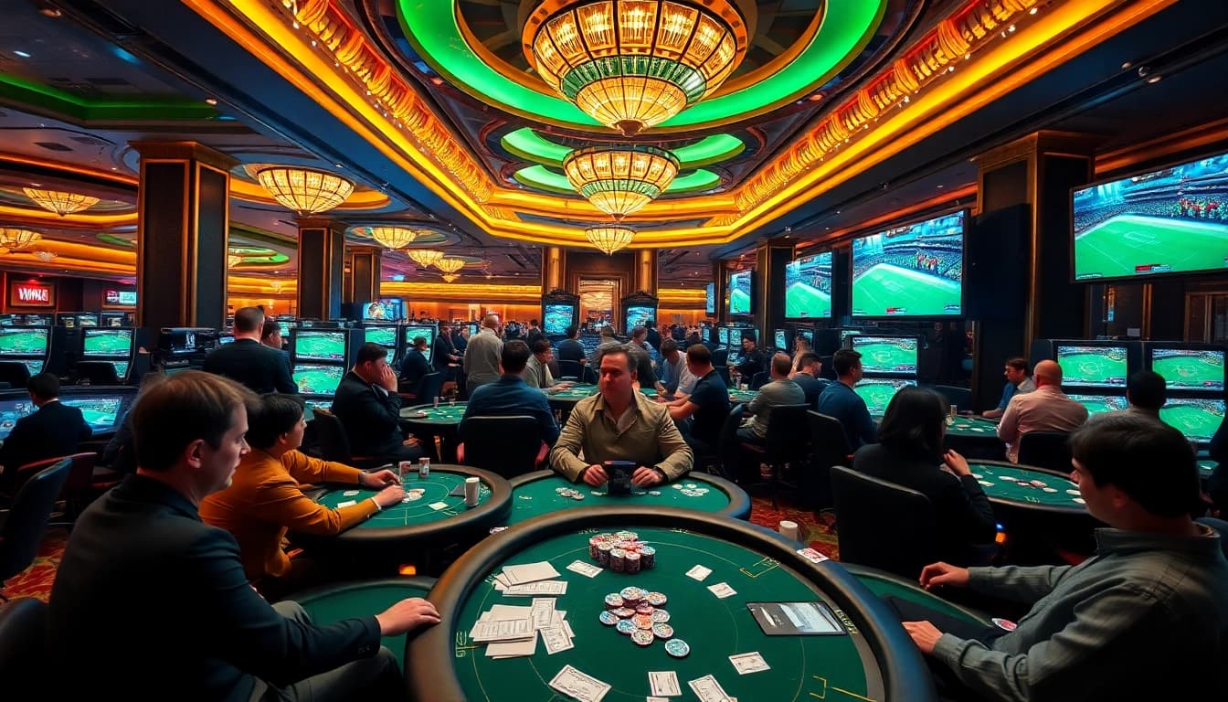 Engage in thrilling แทงบอล experiences at a luxurious casino filled with lively gamers and betting excitement.