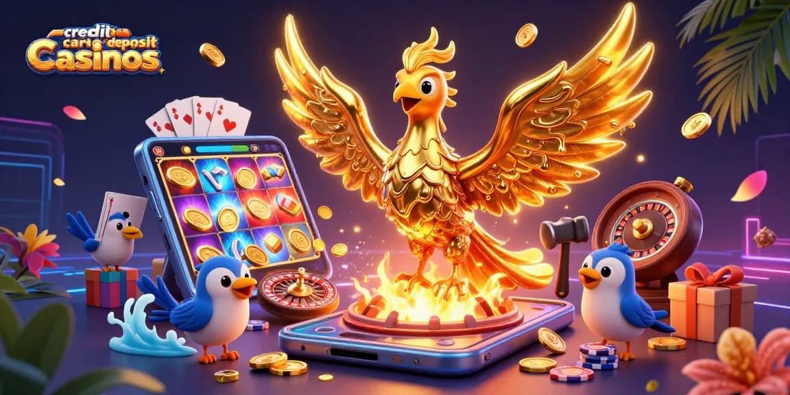 Experience thrilling wins at credit card deposit casinos with dynamic gaming icons.