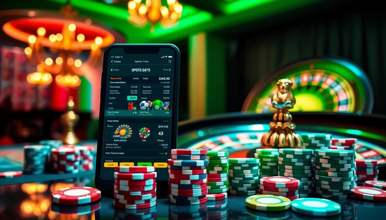 Experience the thrilling world of สมัครแทงบอล with vibrant betting visuals and casino elements.