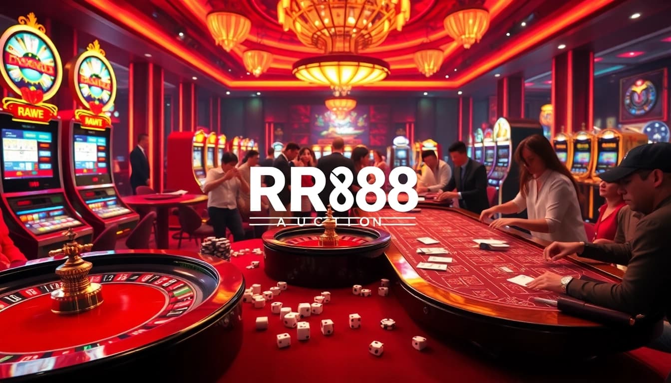 Experience the thrill of betting and winning at RR88 Auction with dynamic casino visuals.