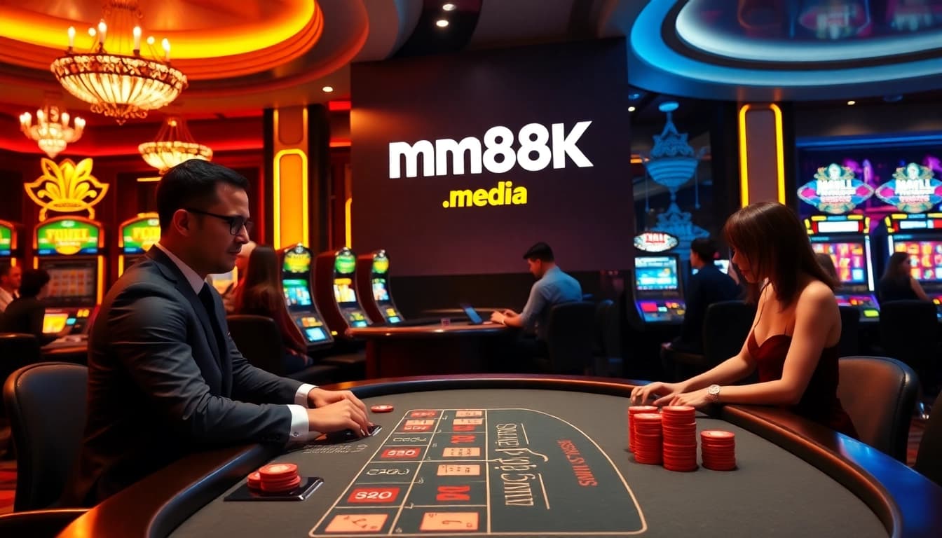 Experience the thrill of betting at https://mm88k.media/ with vibrant baccarat tables and players engaged.