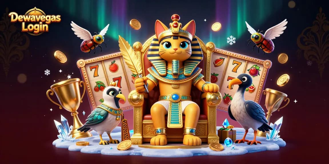 Experience thrilling gameplay with DewaVegas Login while spinning slot reels with golden coins.