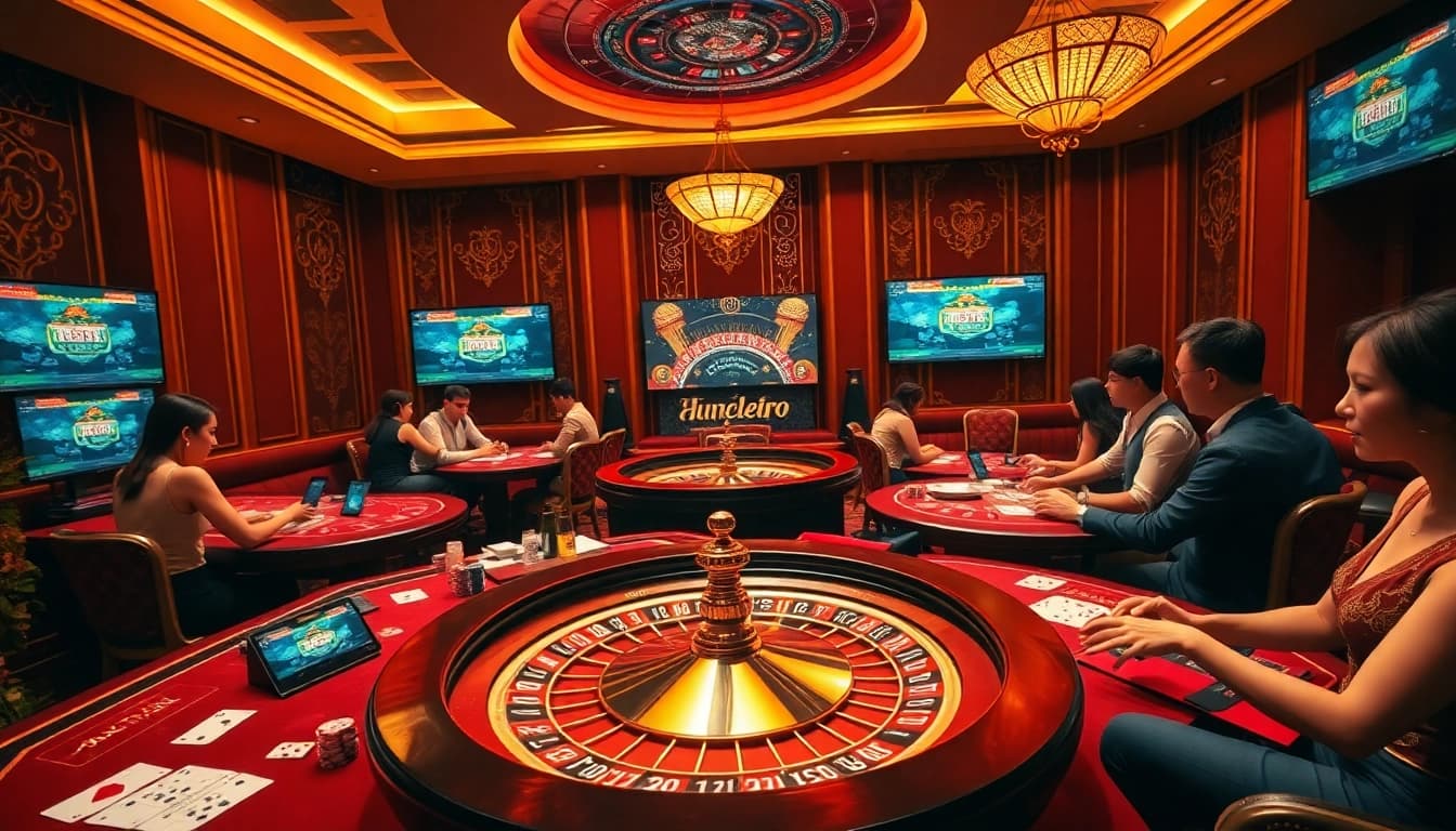 Experience thrilling action at Nhà cái 32Win's online casino with vibrant tables and chips.
