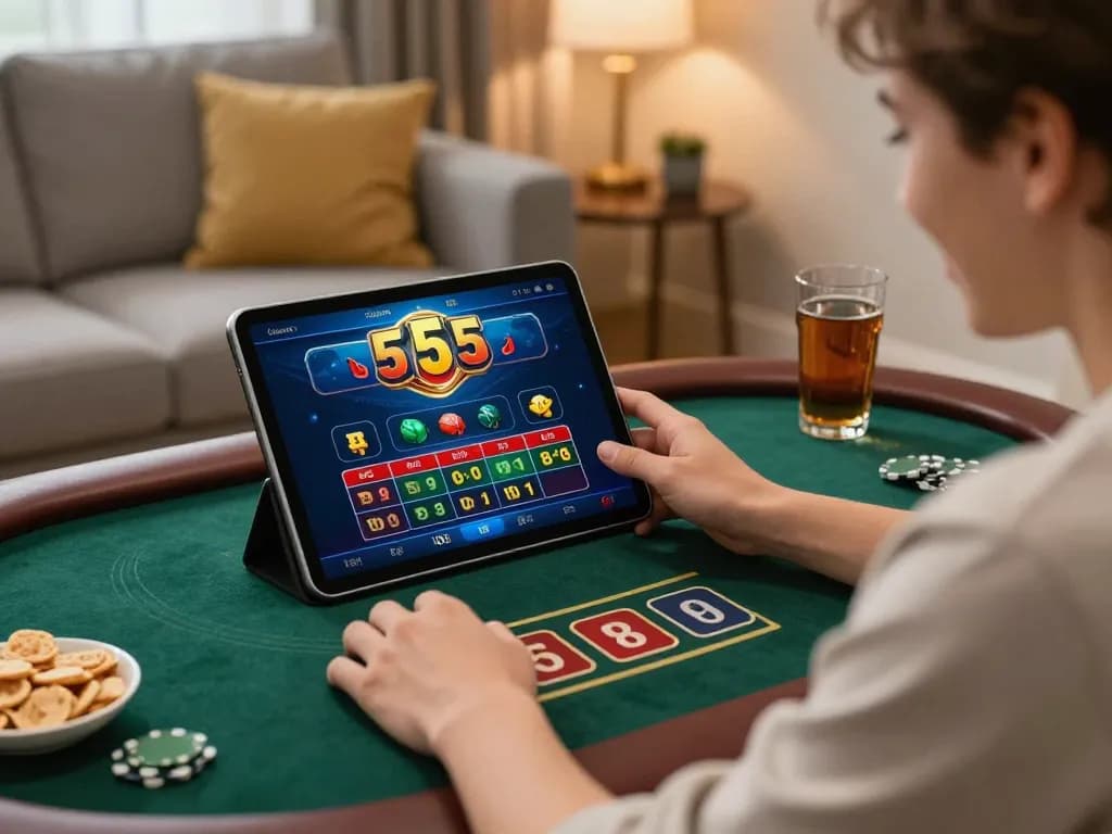 Person experiencing thrilling gameplay on BL555 online casino interface, emphasizing engaging betting moments.