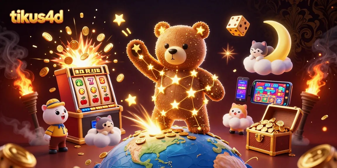 Experience winning moments with tikus4d in a vibrant online casino illustration.
