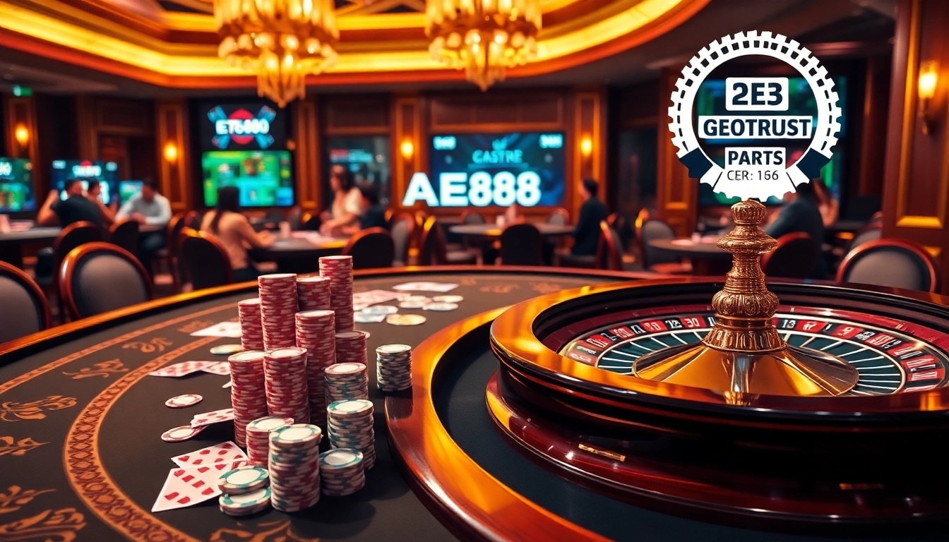 Players enjoying their experience at AE888 casino, showcasing excitement and luxury.