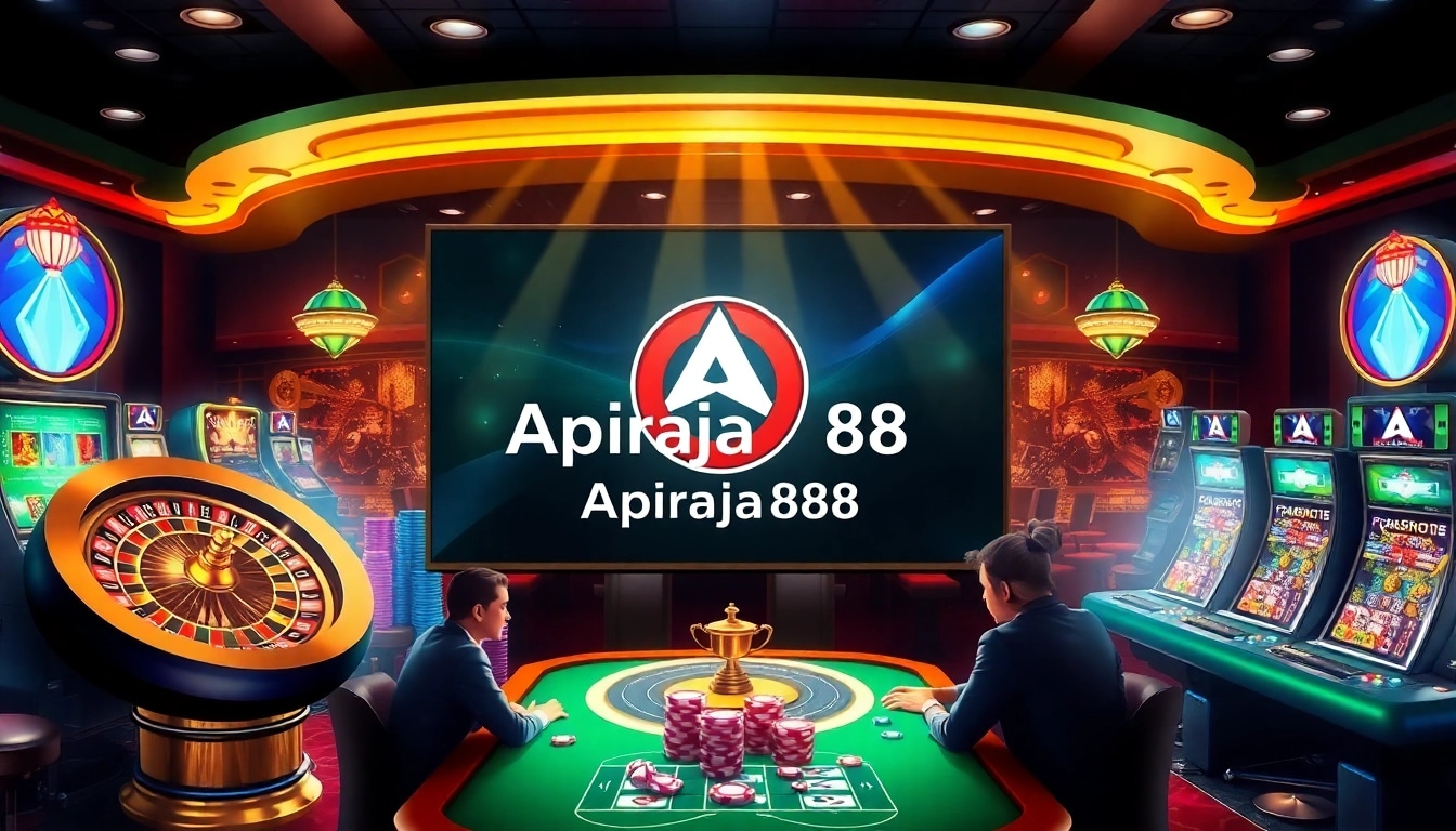 Players engaging with Apiraja88 online casino, featuring vibrant graphics and thrilling gaming action.