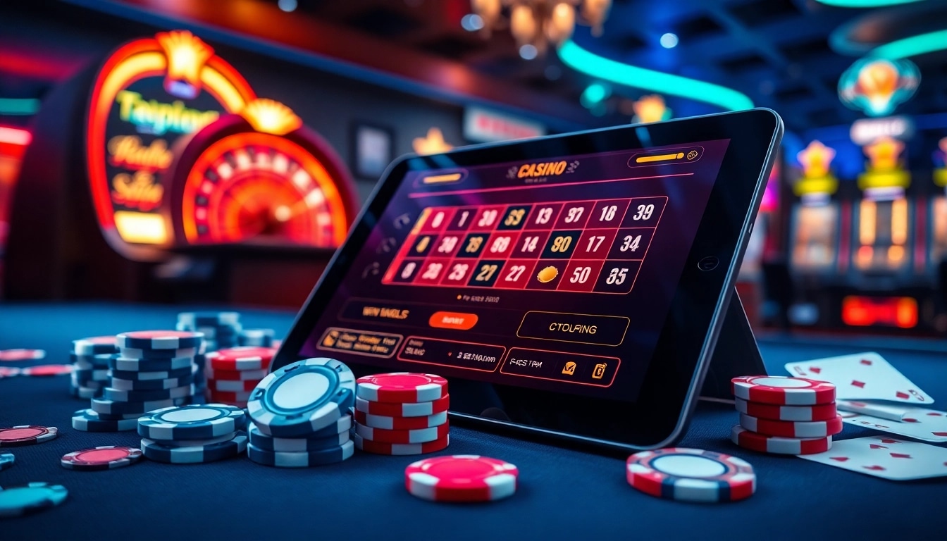 Experience thrilling online gambling at https://s8s8.org/ with vibrant poker chips and virtual slot machines.