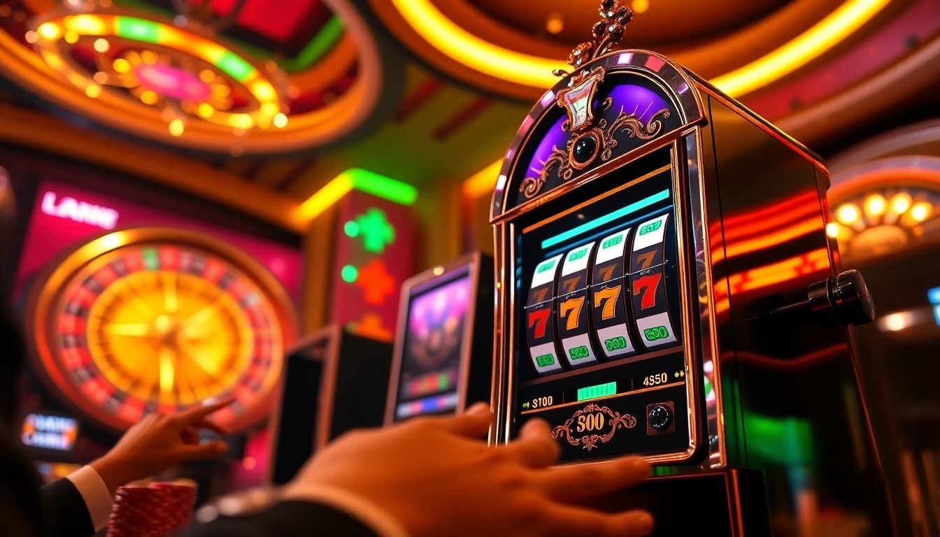Players enjoying the thrilling 'slot gacor' experience at a luxurious casino.