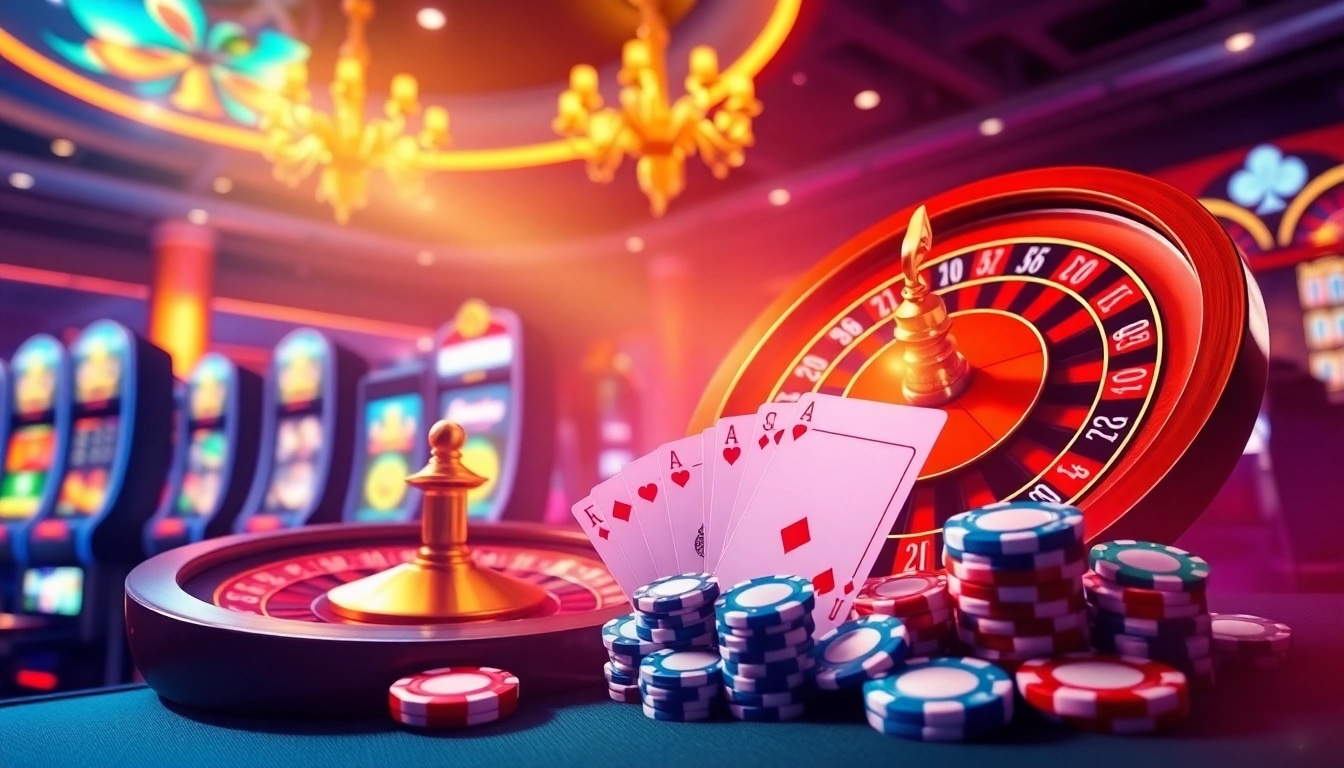 Engaging visuals of 3 Cách Đánh Lô Đề Hiệu Quả with dynamic casino elements like digital roulette and poker chips.
