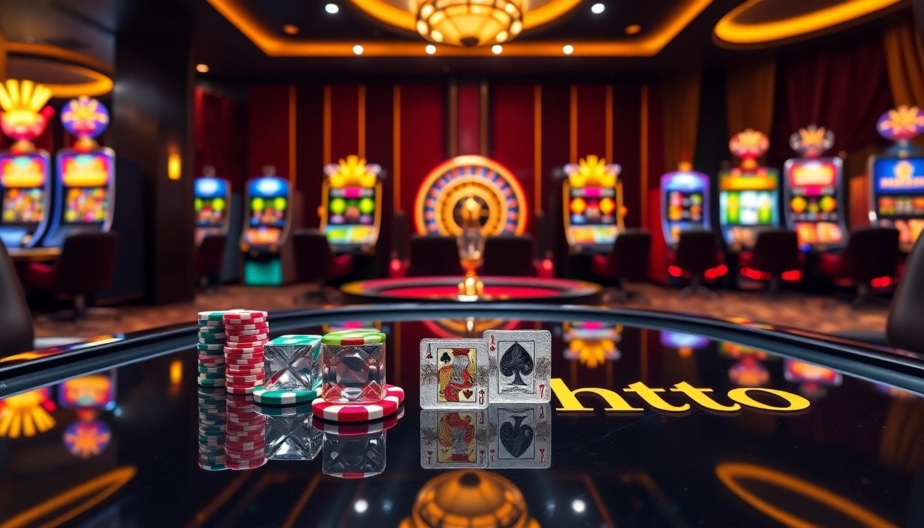 Playing at an amanahtoto casino table with vibrant chips, dice, and strategic card betting actions for winning odds.