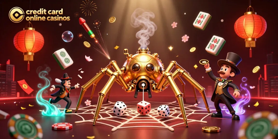 Capture your winnings at credit card online casinos with steampunk characters and festive elements.