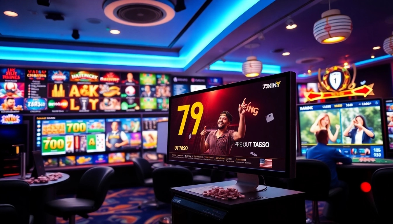 Interfaz de juego en línea emocionante en 79king con vibrantes juegos de casino.