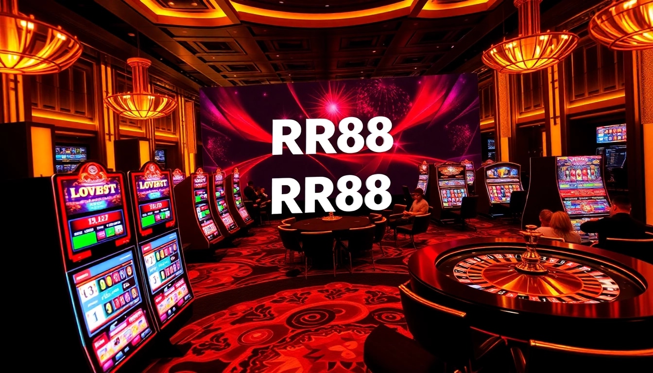 Experience exhilarating gambling with RR88's vibrant slot machines and casino action.