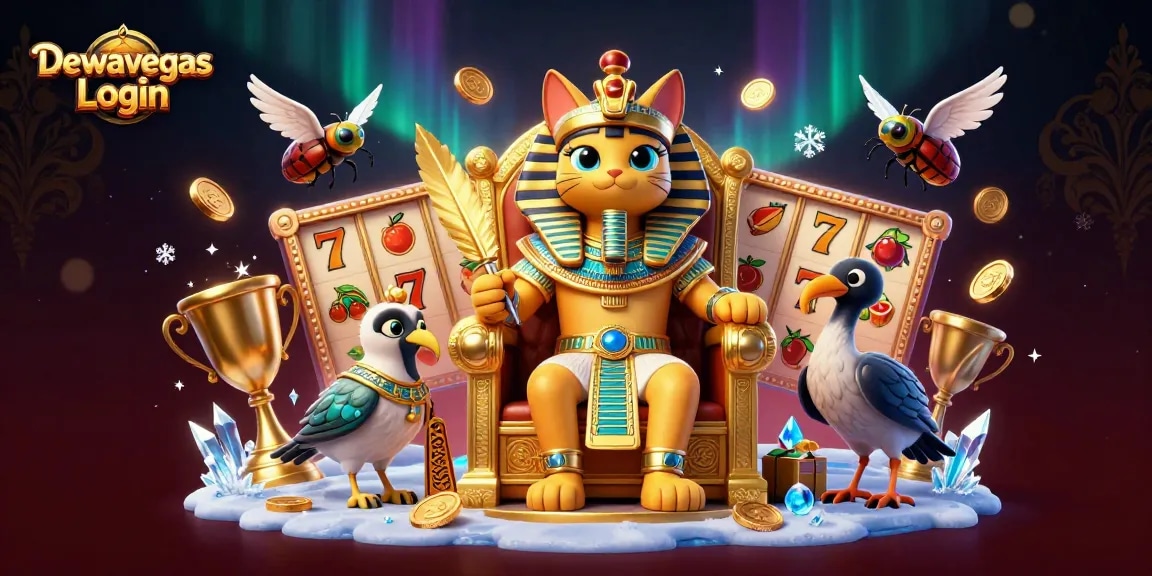 Experience thrilling gameplay with DewaVegas Login while spinning slot reels with golden coins.