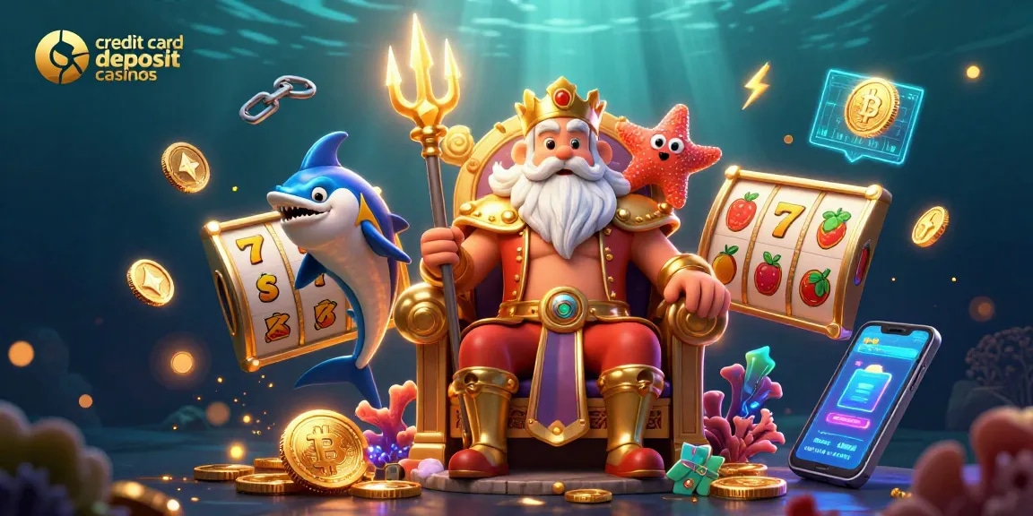 Experience the excitement of credit card deposit casinos with vibrant slot reels and characters in action.
