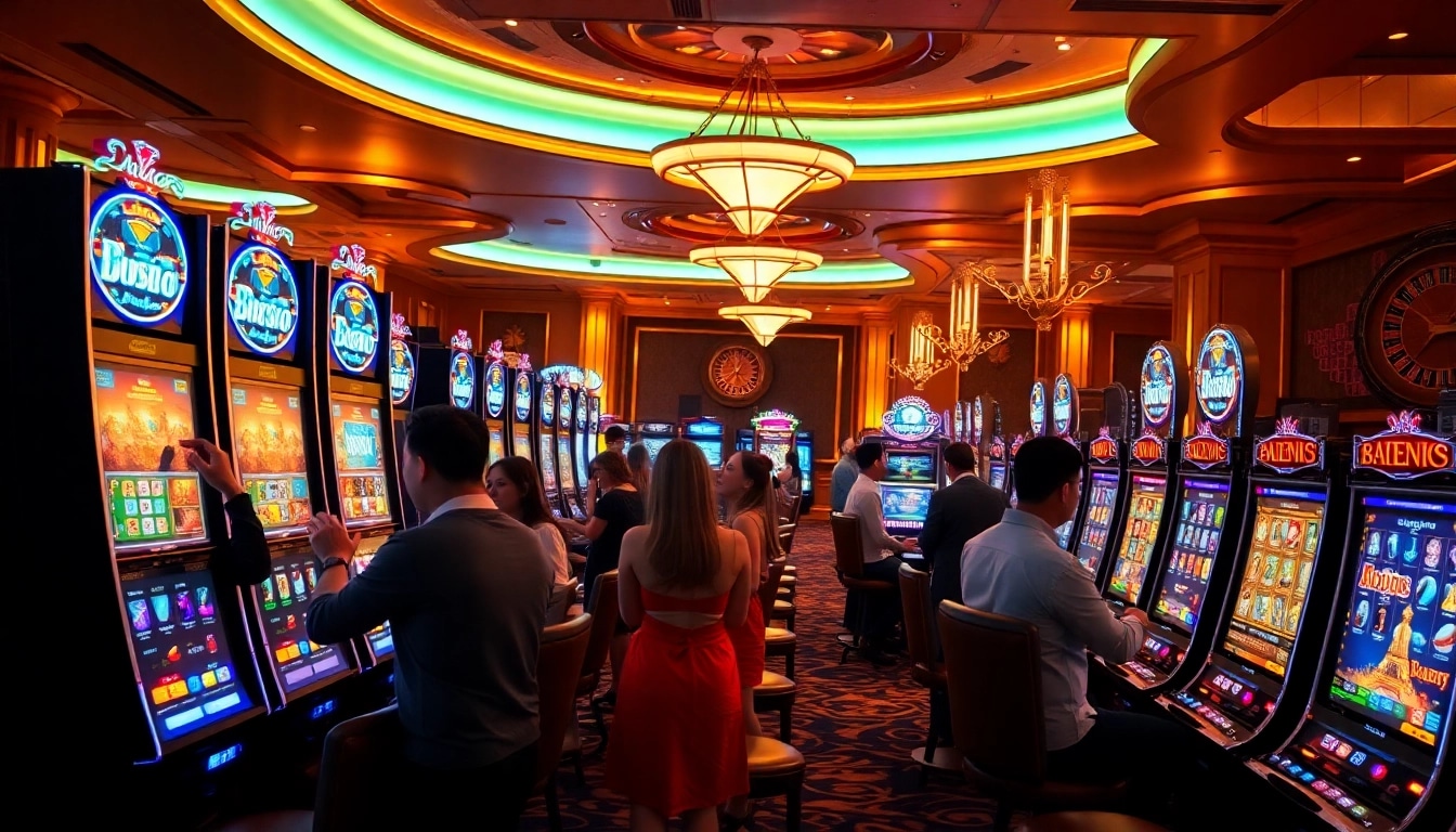 Experience thrilling gaming adventures at batman138 login with vibrant slot machines and excited players.