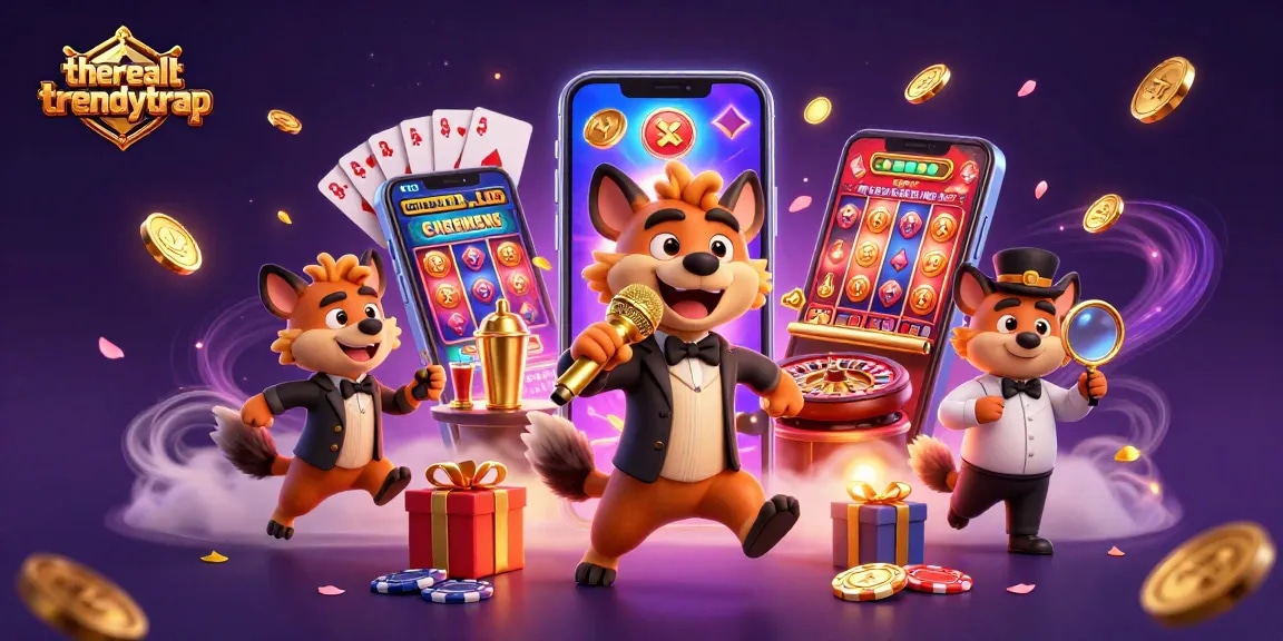 therealtrendytrap menghadirkan keseruan permainan slot online dengan hyena lucu yang bercanda di klub kasino.