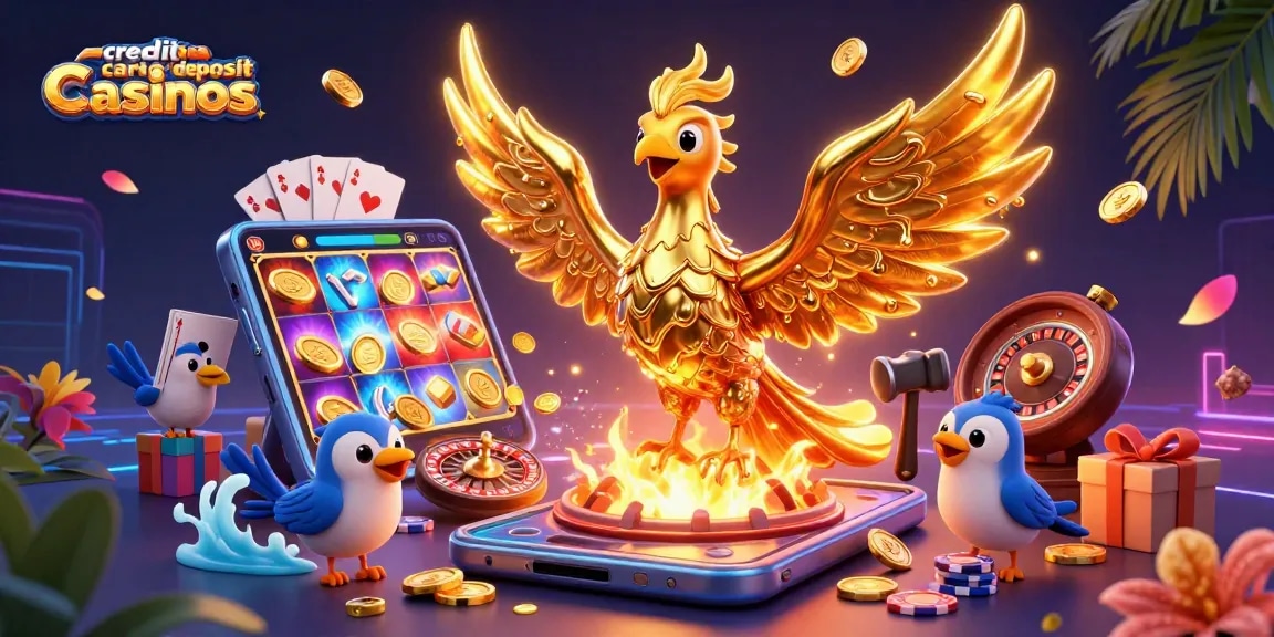 Experience thrilling wins at credit card deposit casinos with dynamic gaming icons.