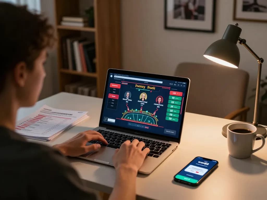 Player using the ww88 app on laptop for an engaging online blackjack session at home.
