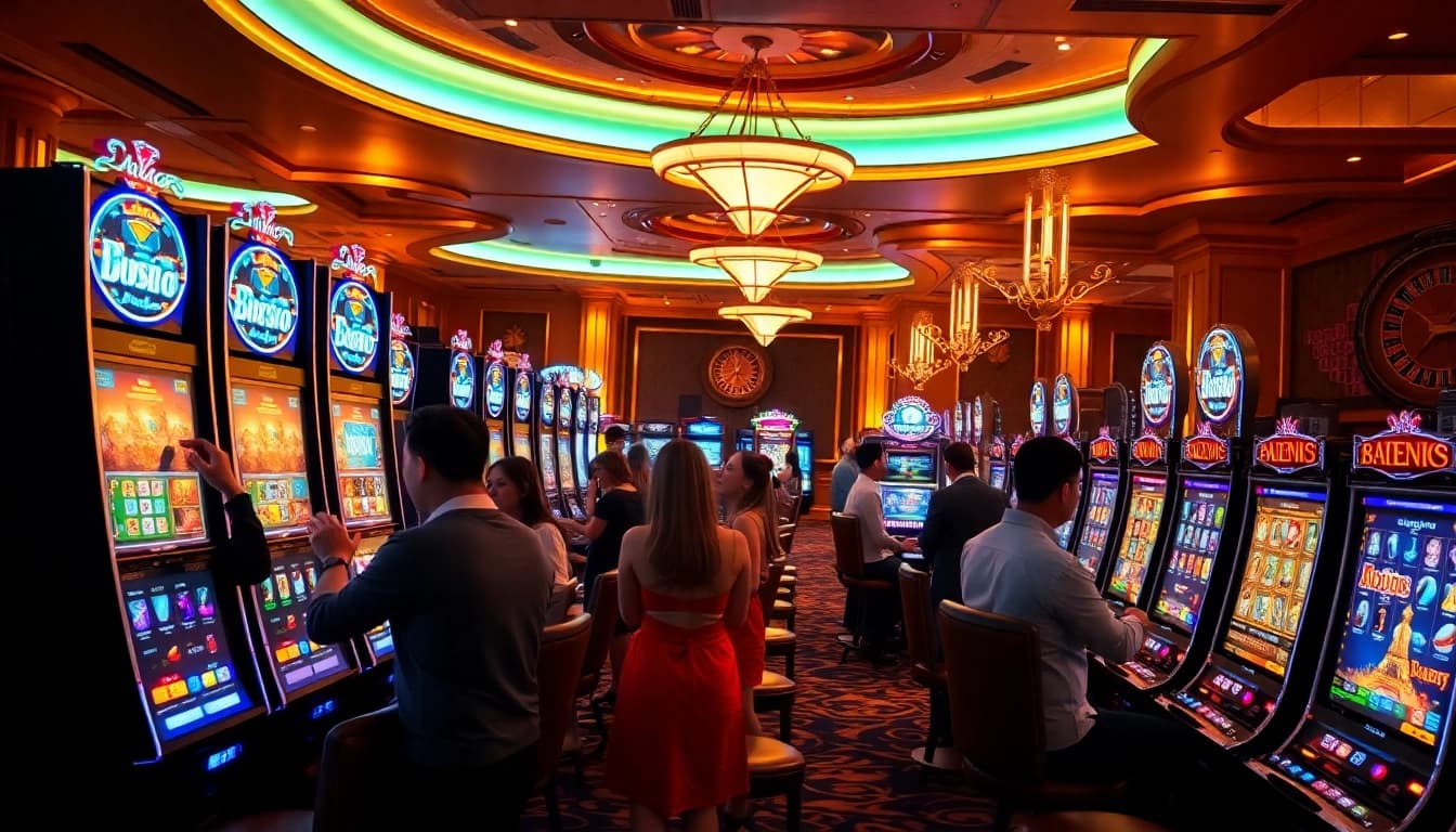 Experience thrilling gaming adventures at batman138 login with vibrant slot machines and excited players.