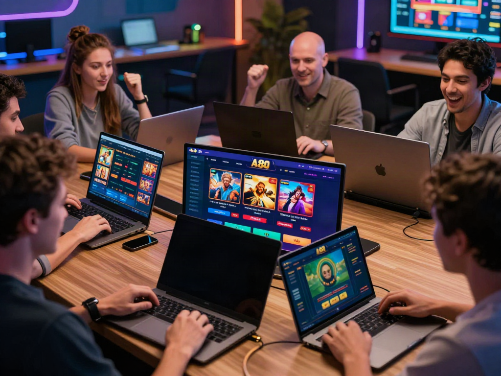 Players enjoying the A80 online gaming platform with vibrant graphics and engaging game options.