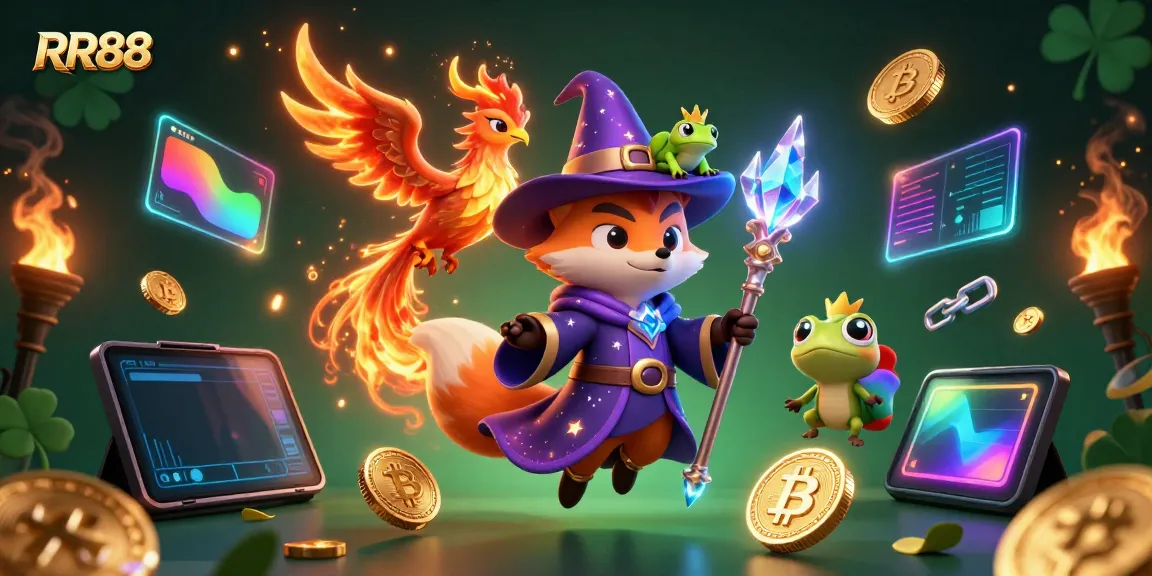 Engage with RR88's enticing gaming universe featuring mystical characters and dynamic crypto elements.