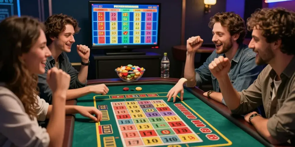 Ratutogel: Teman-teman bersenang-senang bermain lotere dengan tiket berwarna yang cerah.