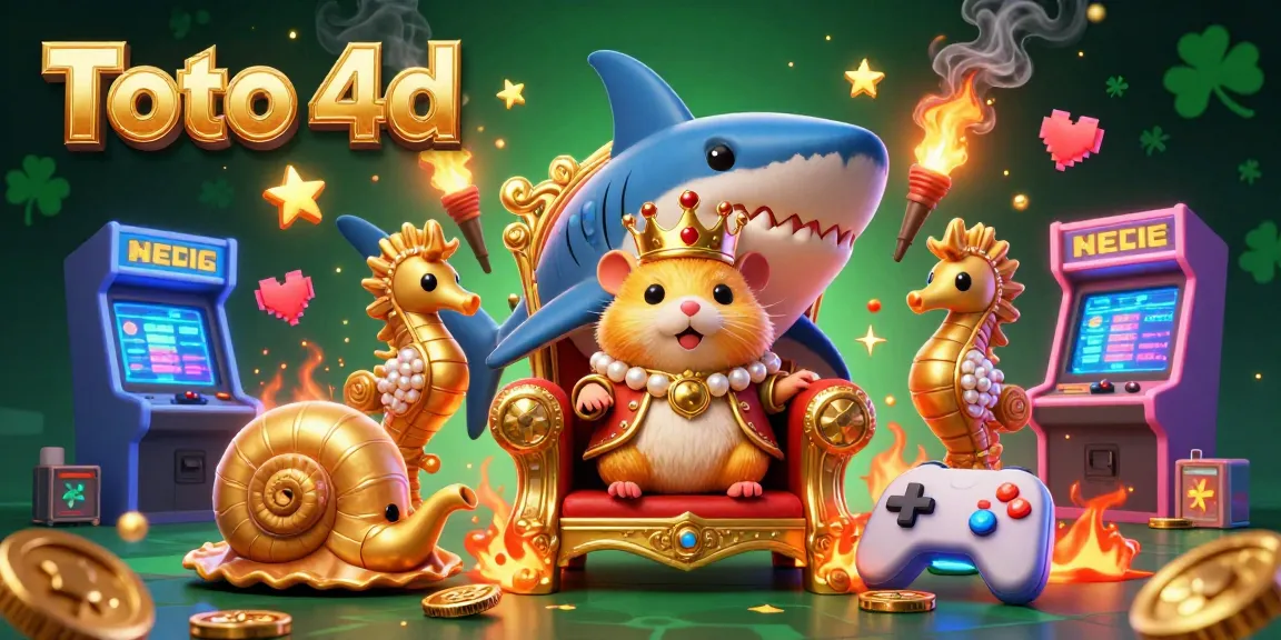 Engage with Toto 4d's vibrant gaming scene featuring a daring hamster king on a shark throne.