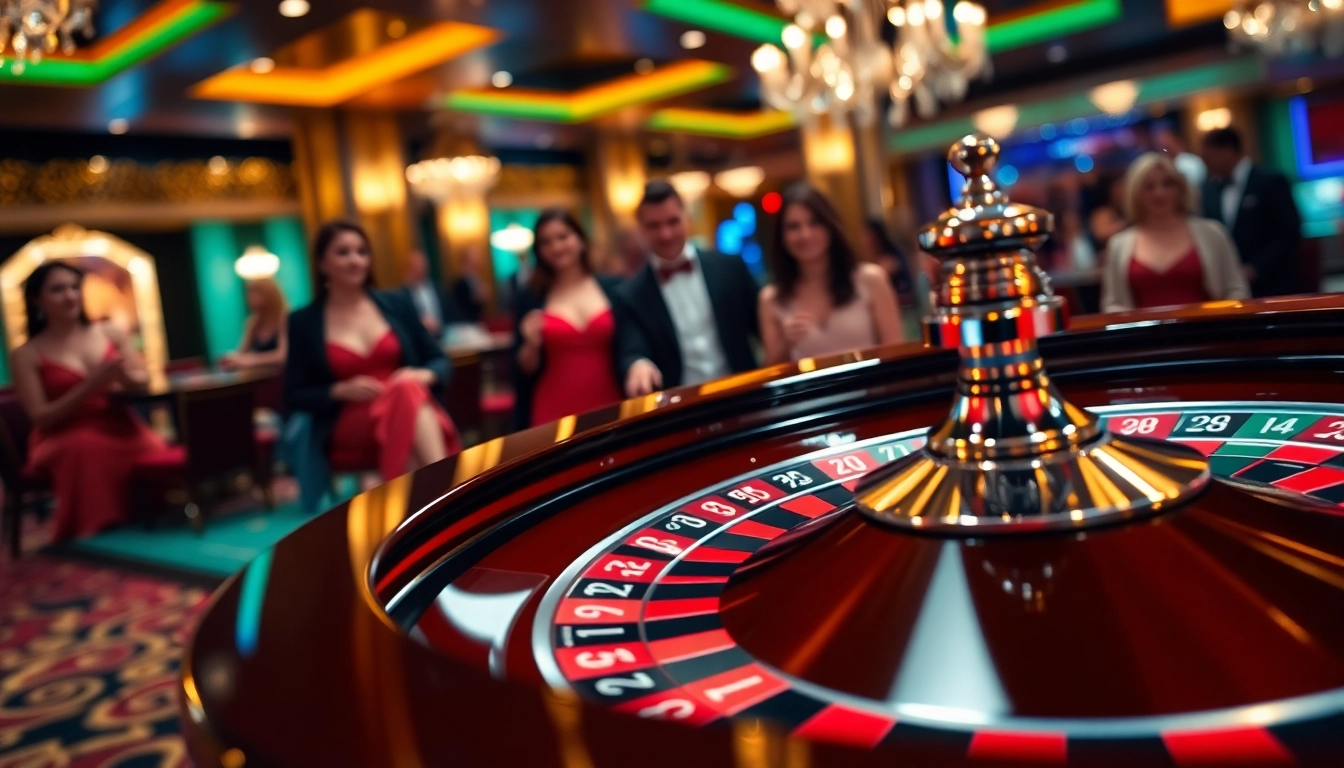 Permainan arushoki yang menegangkan dengan roda roulette di kasino, menggambarkan suasana yang seru.