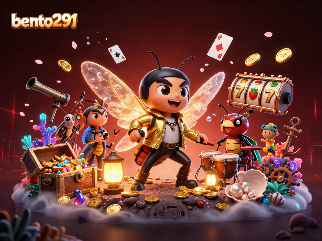 Experience thrilling wins at bento291 with vibrant slots and captivating characters in an electric scene