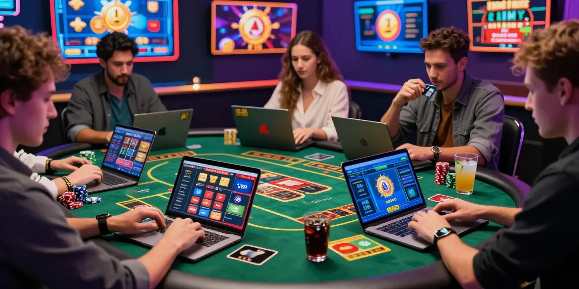 Engaged players at https://crownwoods.org.uk enjoying games at credit card casinos