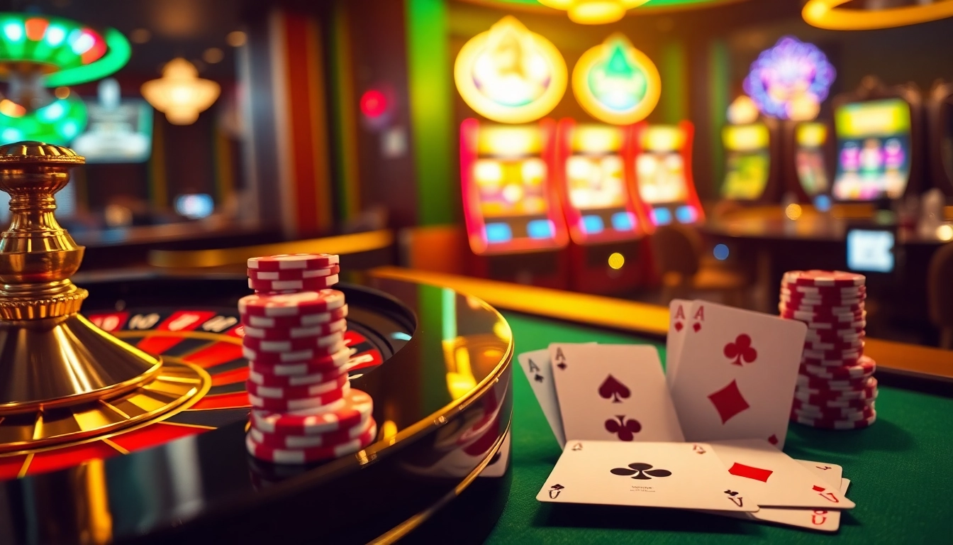 Kubet casino showcasing vibrant casino tables, exciting slot machines, and elegant poker elements.