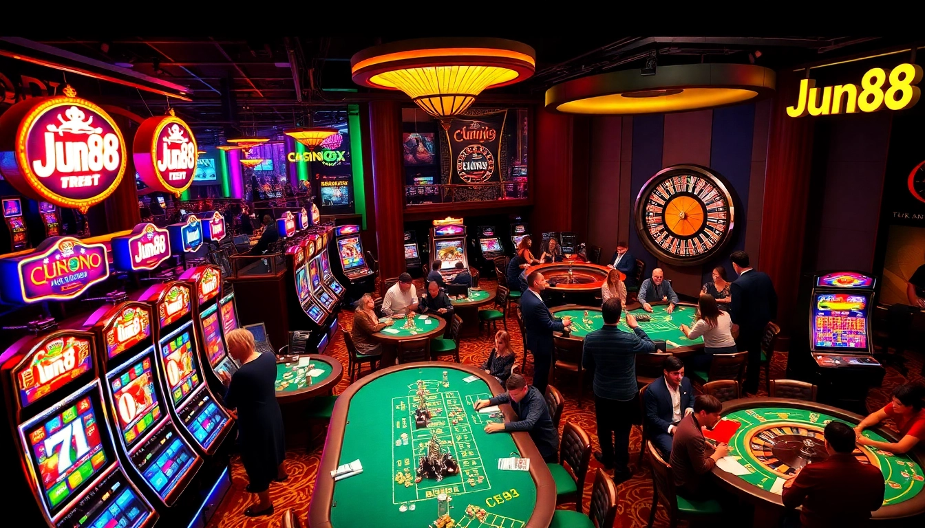 Experience the thrill of gambling at Jun88 Casino, featuring vibrant table games and buzzing slot machines.