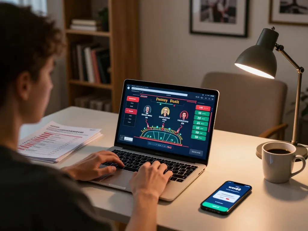 Player using the ww88 app on laptop for an engaging online blackjack session at home.