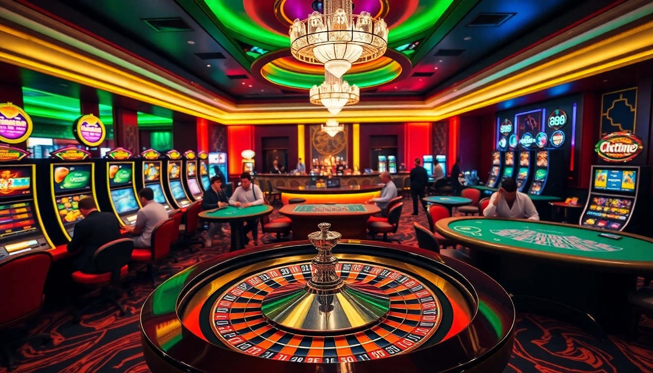 Experience the thrill of New88 with vibrant casino games and lively players at the table.