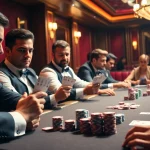 Engaging Casino players strategizing their moves at a luxurious table