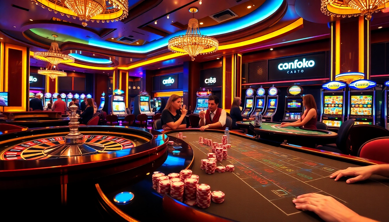 C168 players enjoying an exciting and luxurious casino atmosphere with roulette and blackjack tables.