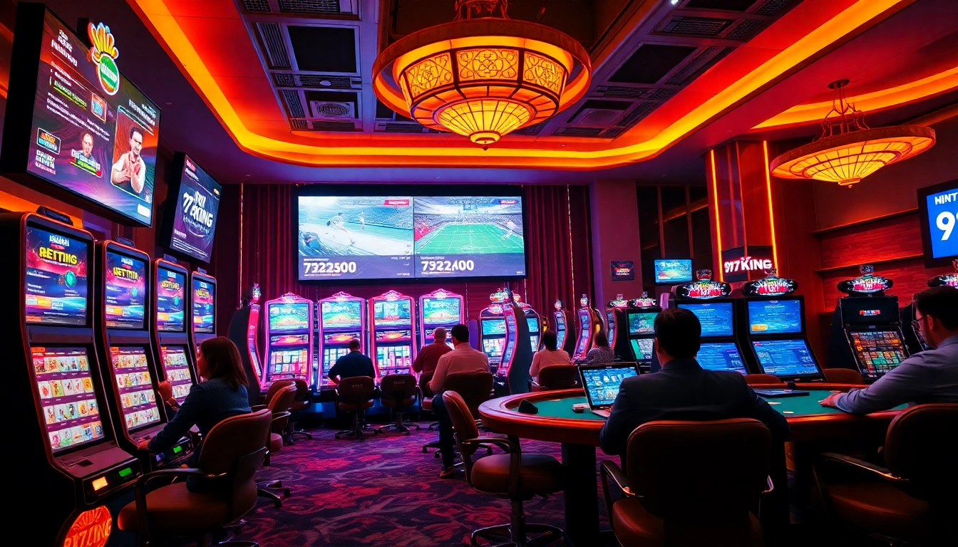An engaging online gaming scene showcasing the vibrant atmosphere of 79king with casino, sports betting and excitement.