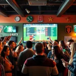 Experience the excitement of Sports Betting with fans eagerly watching live sports events.