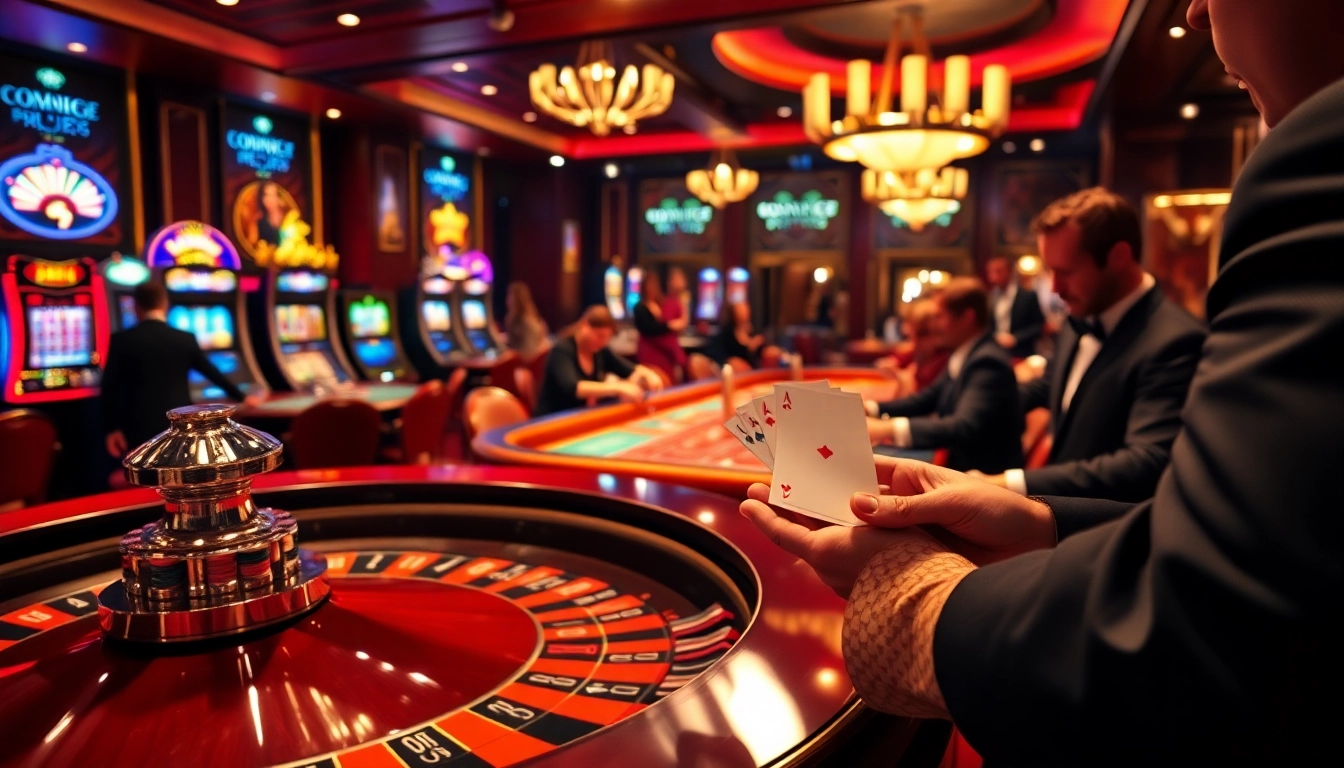 Experience thrilling moments at https://www.roo99v1.com/ with players at a high-stakes poker table.