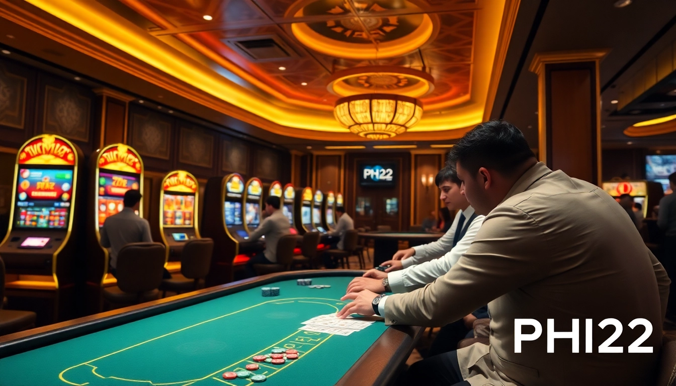 Experience high-stakes fun at PH22 with engaging slot machines and luxury poker tables.