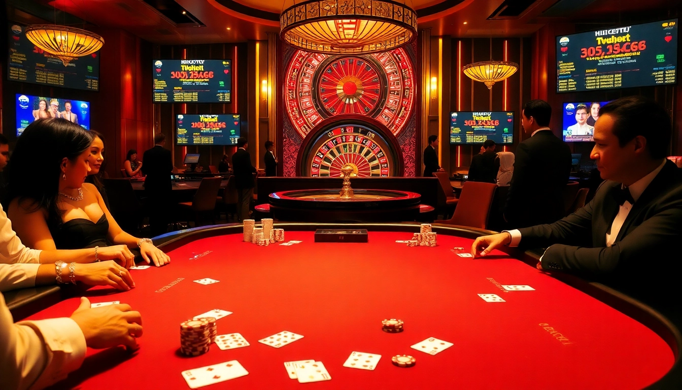 Experience the thrill of casino games at https://kuwinvn.vip with luxurious poker tables and vibrant gameplay.