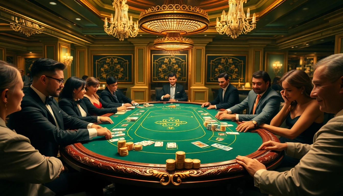 Engage in the excitement of game go8 at a luxurious casino table, featuring poker chips and cards.