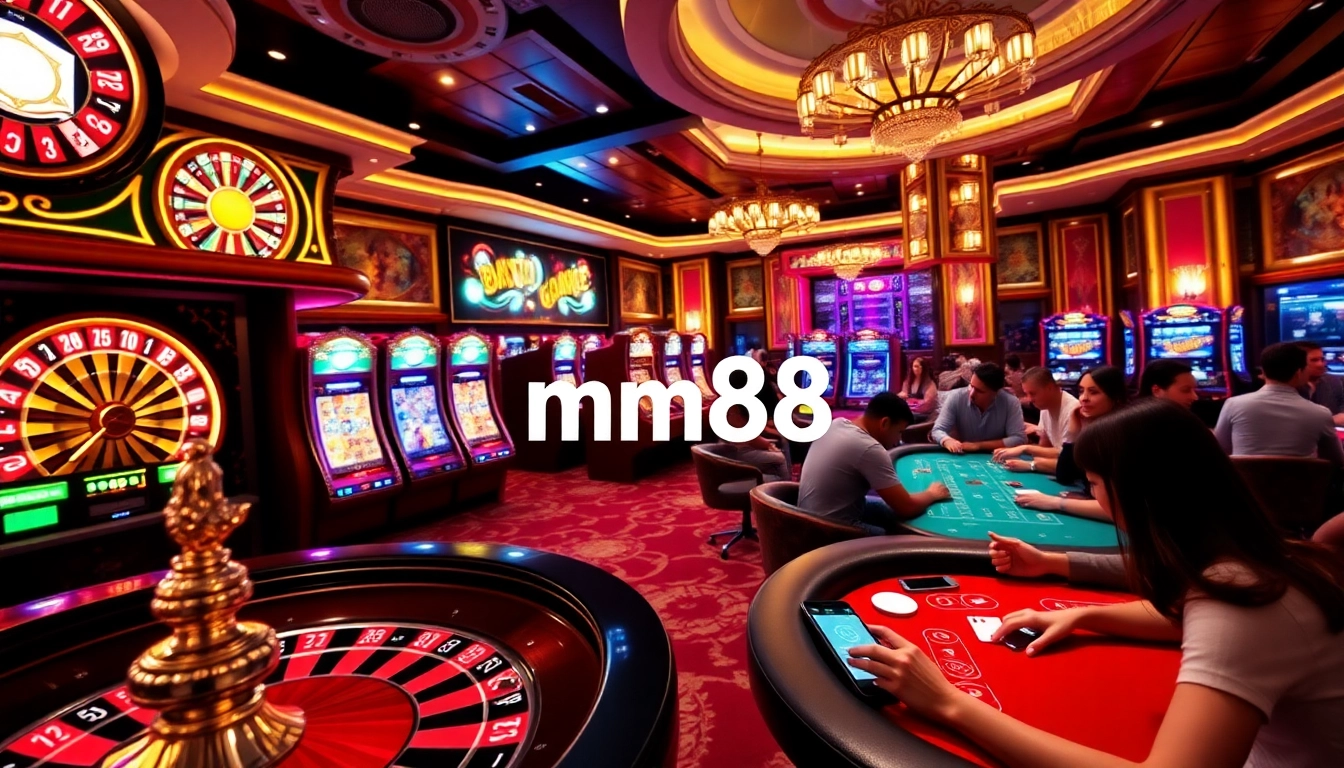 Experience thrilling gameplay at MM88, featuring vibrant casino tables and dynamic online interfaces.