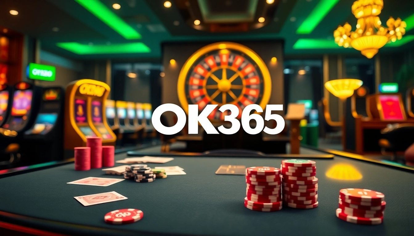 Players enjoying a vibrant online casino experience with OK365 gaming elements.