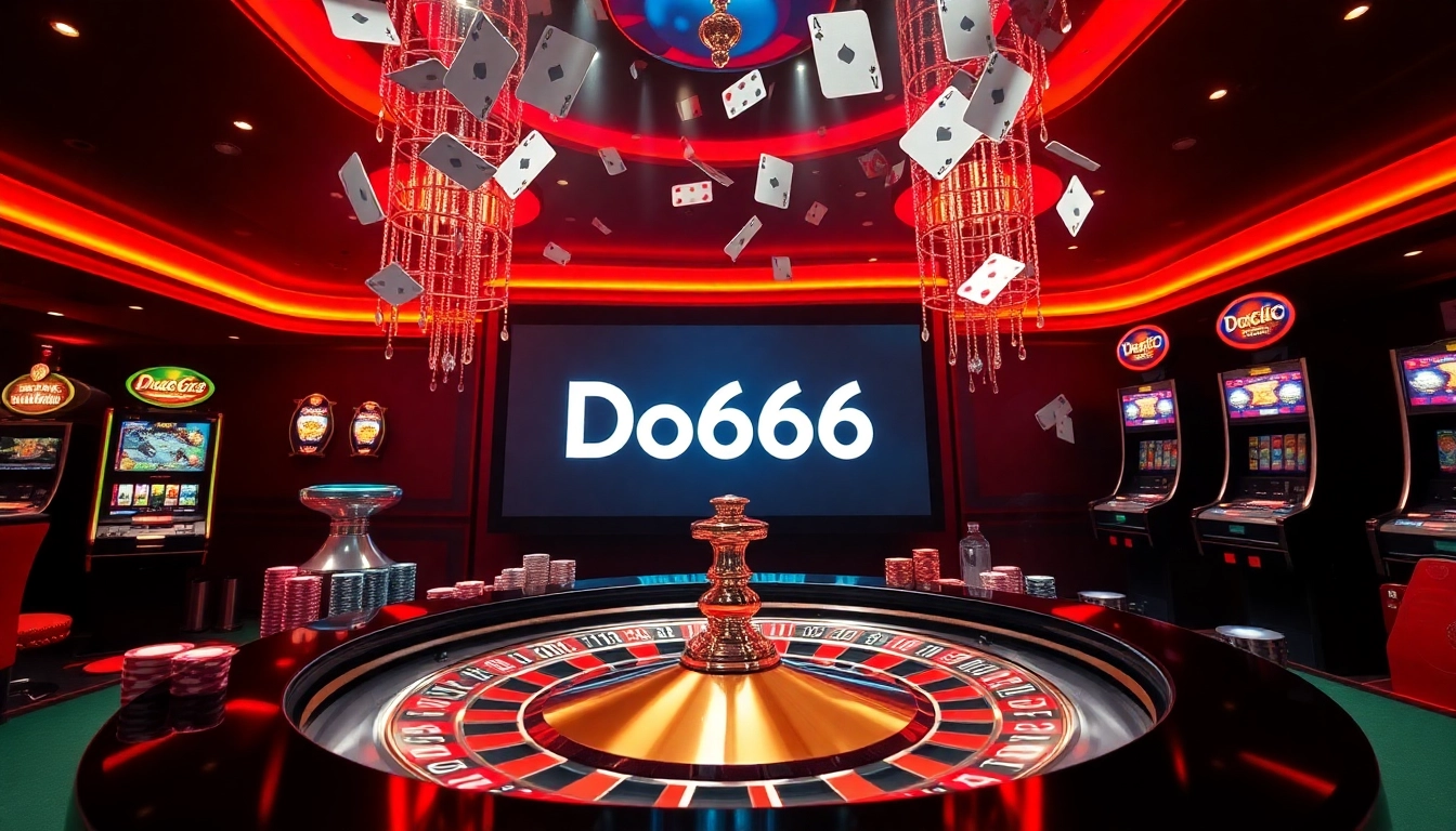 Experience the excitement of Do666 with thrilling roulette and poker games in a luxurious casino setting.